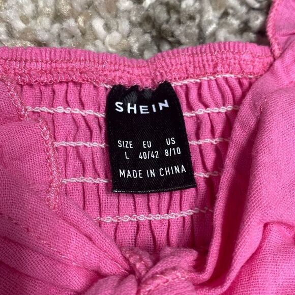 Shein Pink Strapless Crop Top Size Large - Picture 5 of 8